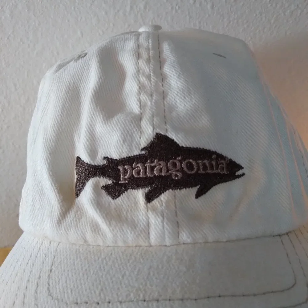 Vintage 90s Patagonia Fish Logo Flexfit Hat Cap